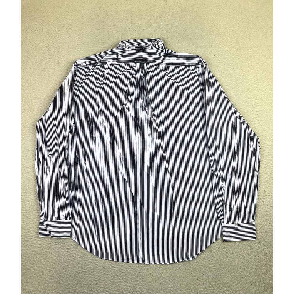 Polo Ralph Lauren Dress Shirt Mens 17.5 36/37 Blue Stripe Classic Button Down LS - Picture 2 of 9